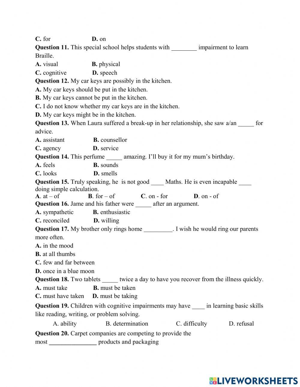 E11 - practice test 1