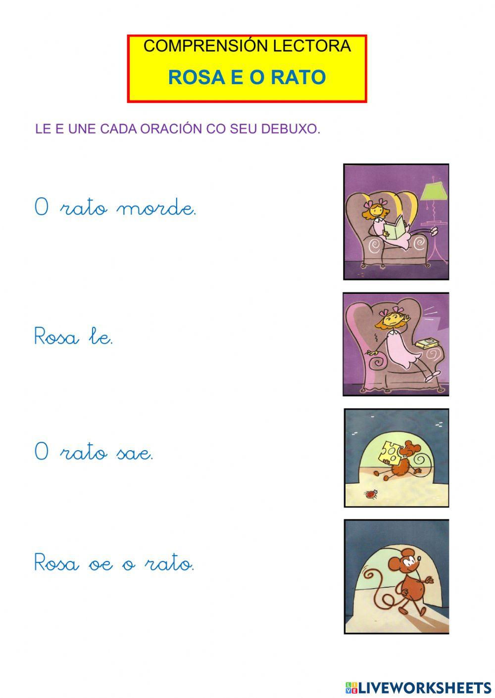 Comprensión lectora ROSA E O RATO