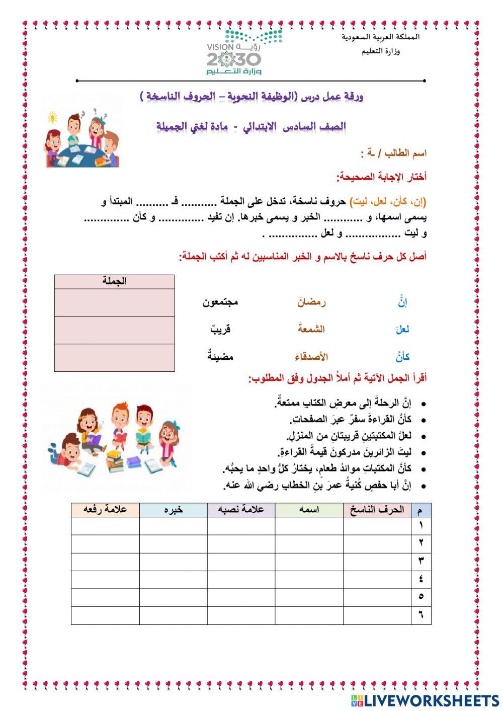 الحروف الناسخة