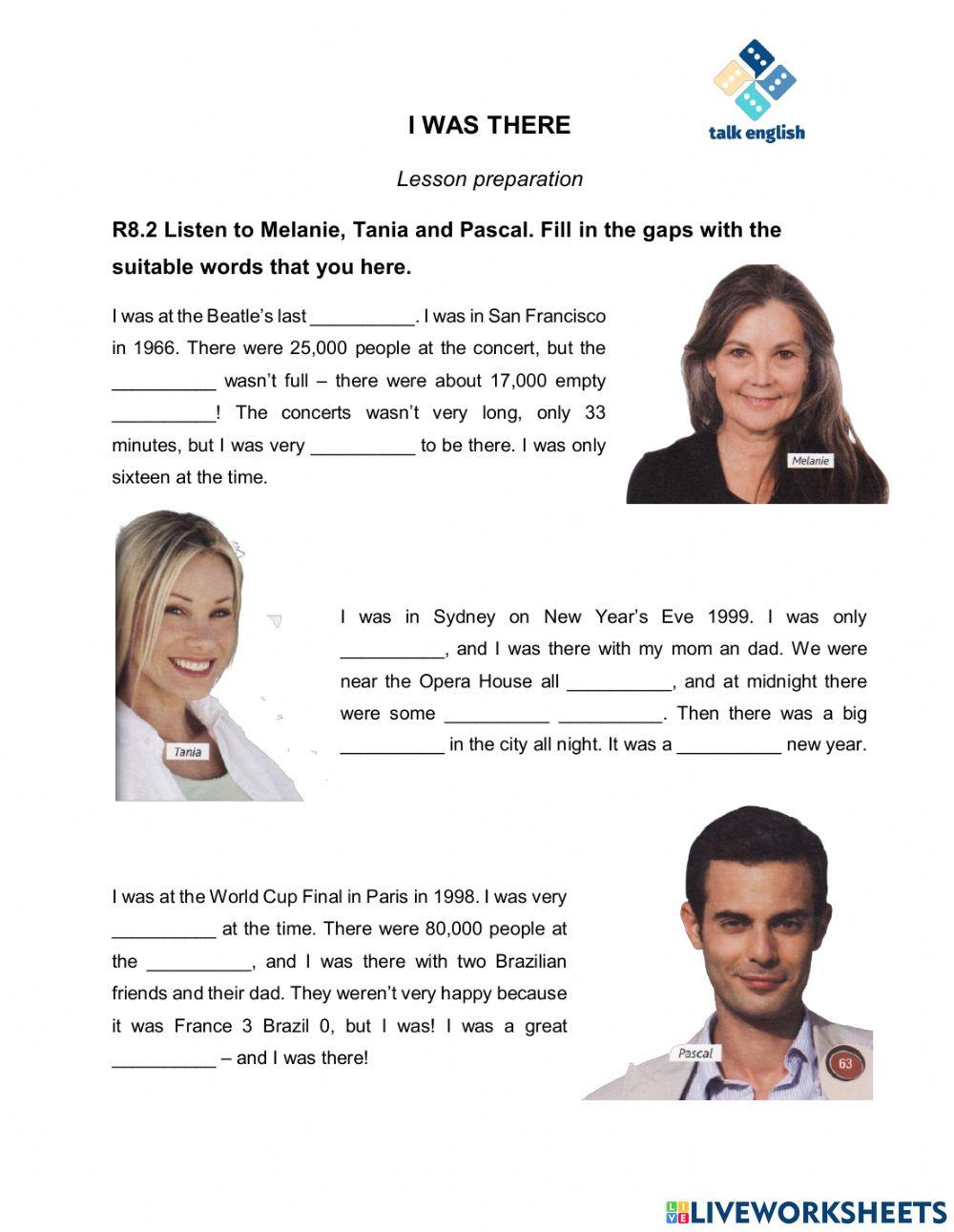 I WAS THERE-Listening lesson prep