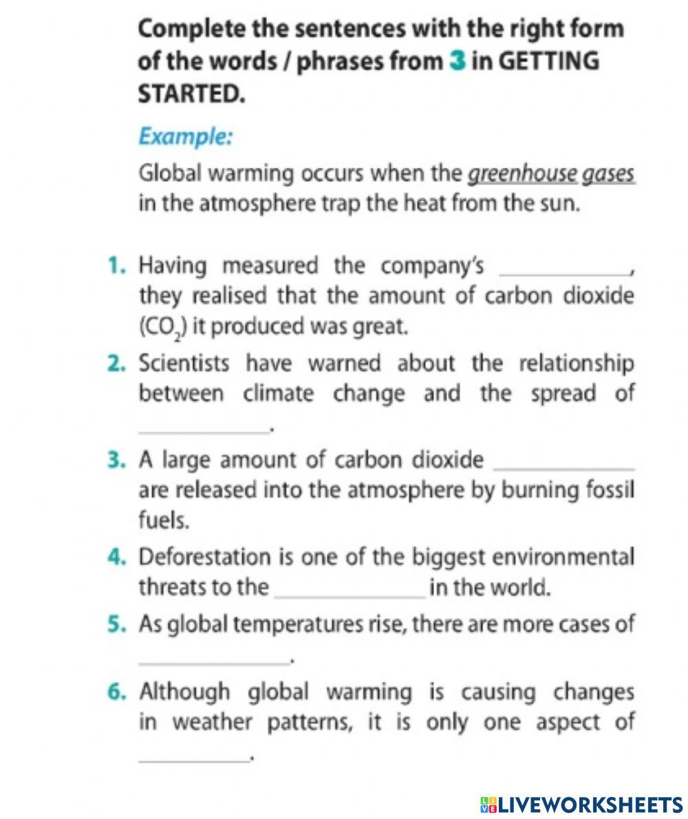 Unit 6: gloabal warming
