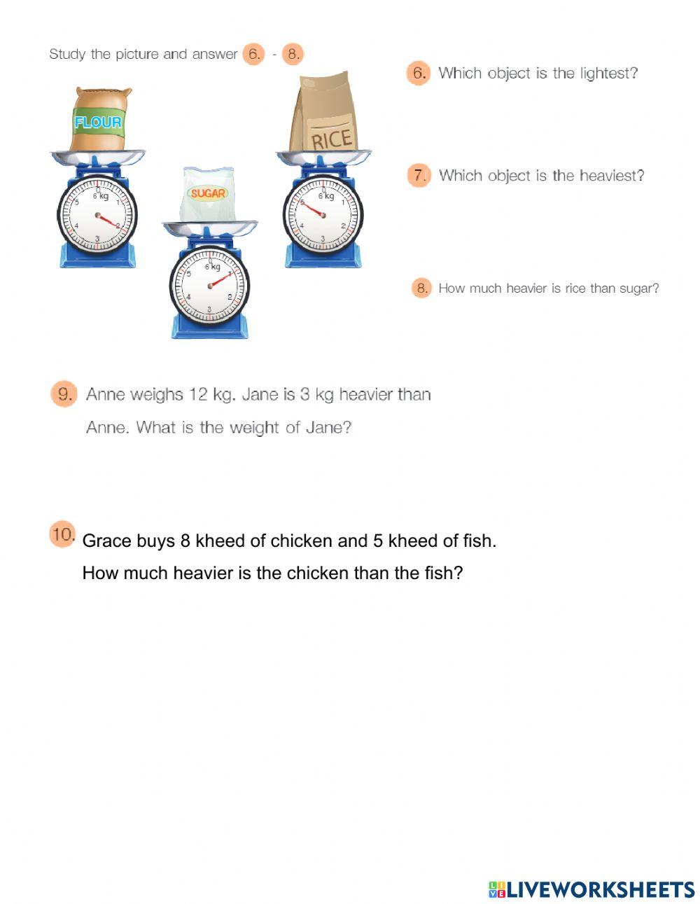 Measuring Weight Measuring Weight