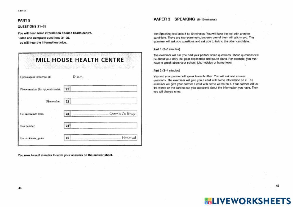 Hhes - listening - test 2
