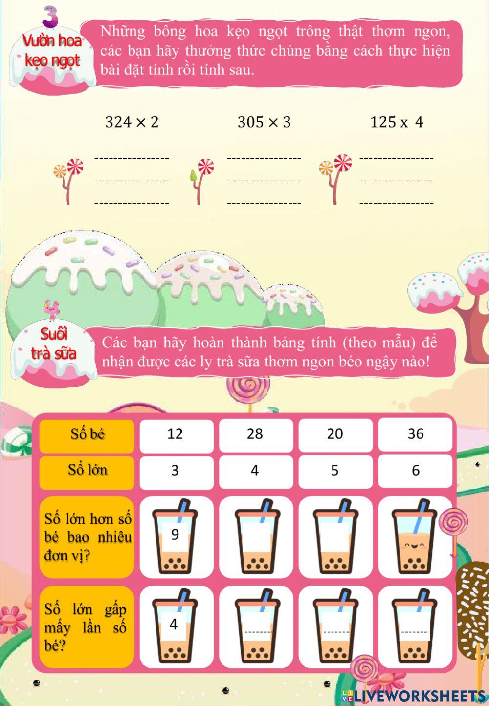 Ôn tập Toán lớp 3-3