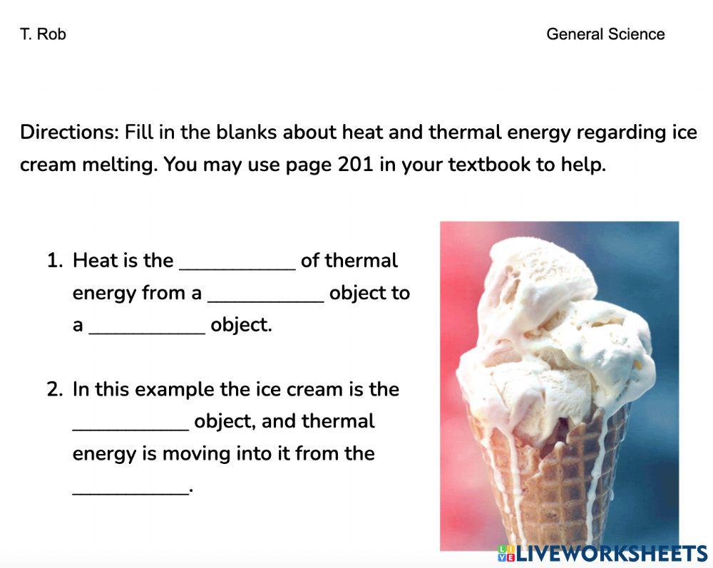 Heat and Thermal Energy Do Now!