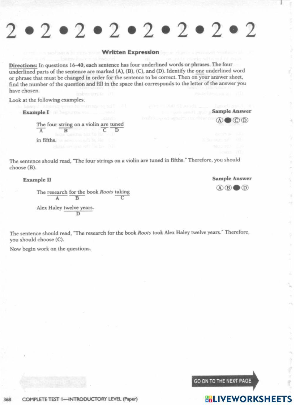 Toefl Structure Complete Test1
