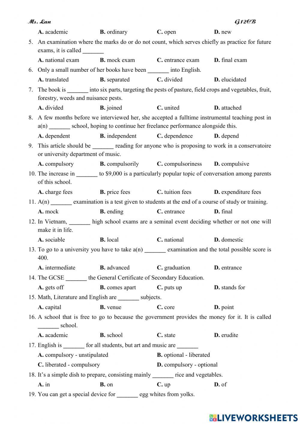 Unit 4-vocabulary-grade 12CB
