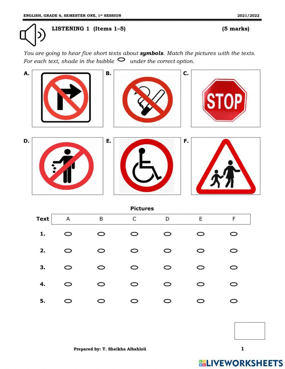 Grade 6 final Exam 2021
