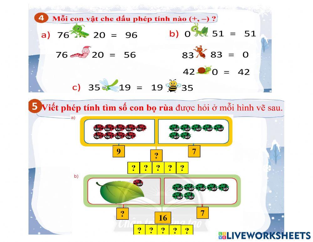 Ôn tập phép cộng và phép trừ