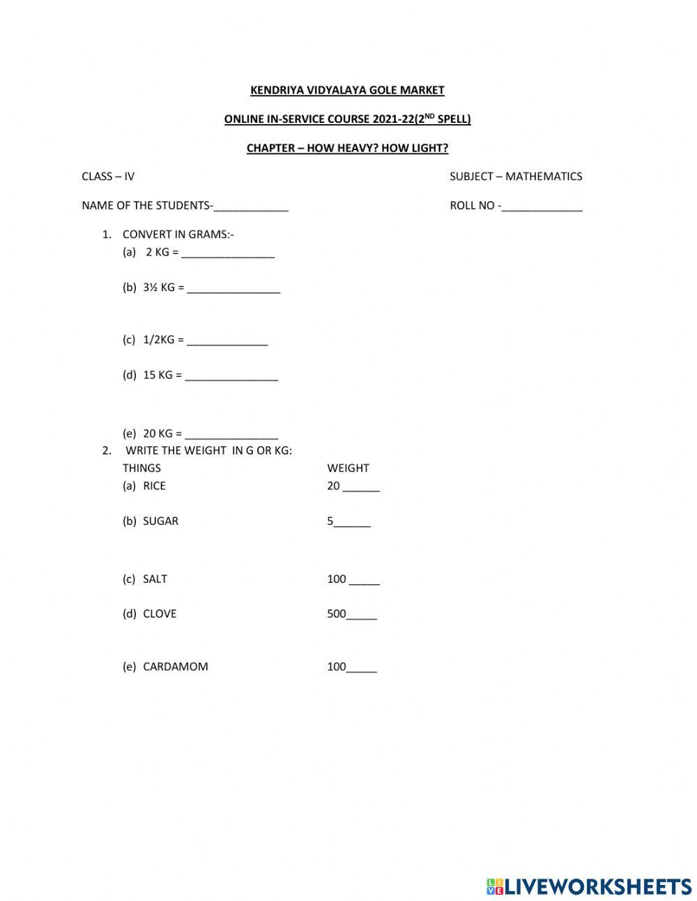 How heavy? how light?