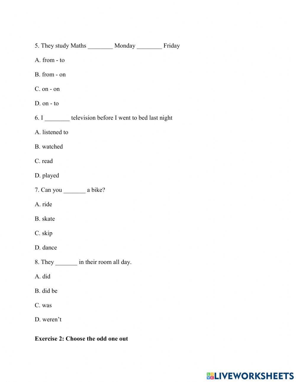 Đề 2- Thi học kì tiếng anh