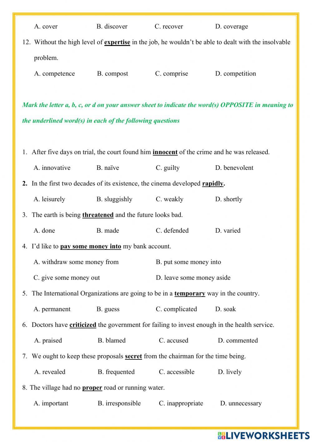 Revision 2 - grade 11- old