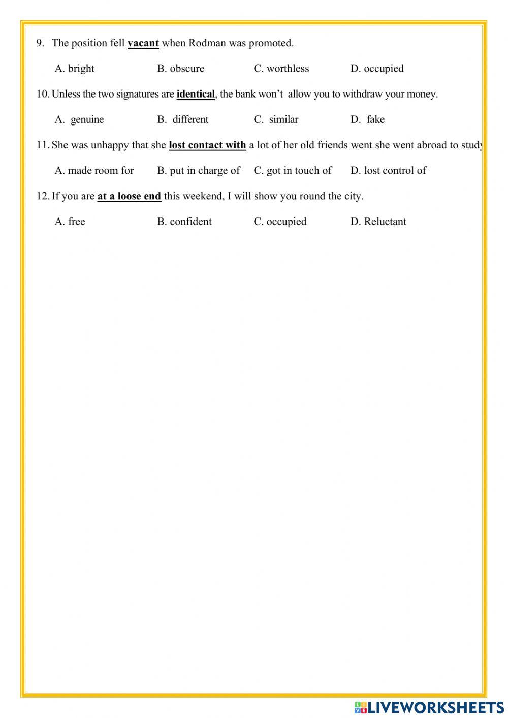 Revision 2 - grade 11- old