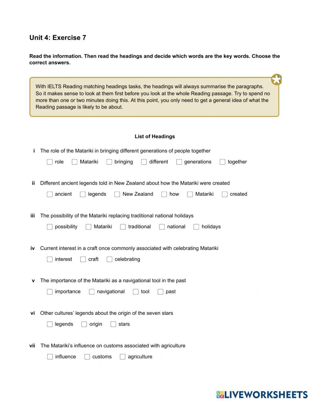 Mindset 2 - Reading - Unit 4 Ex7