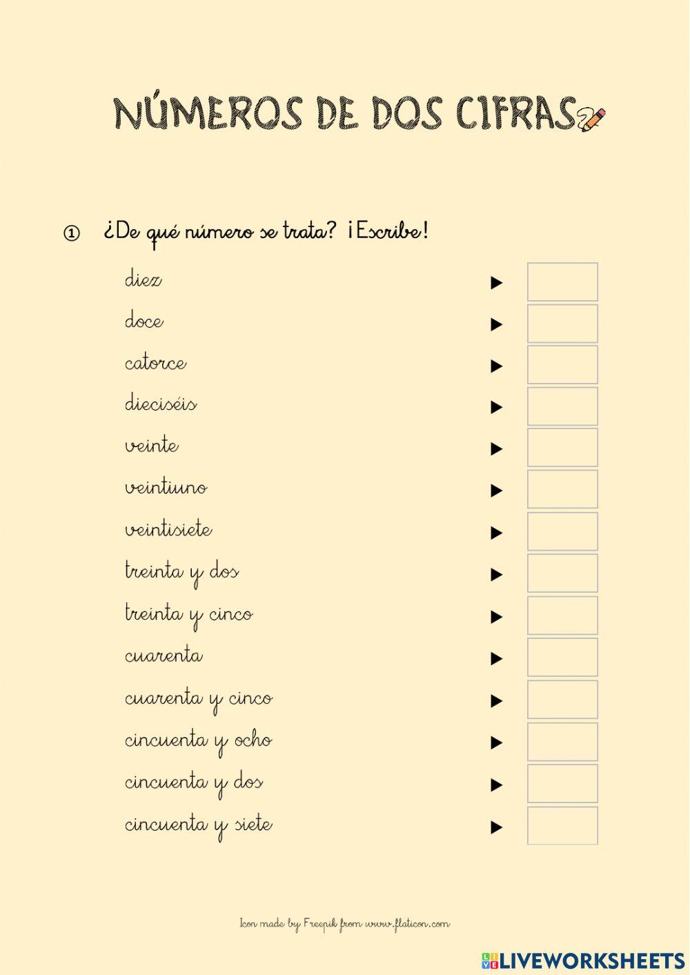 Números de dos cifras