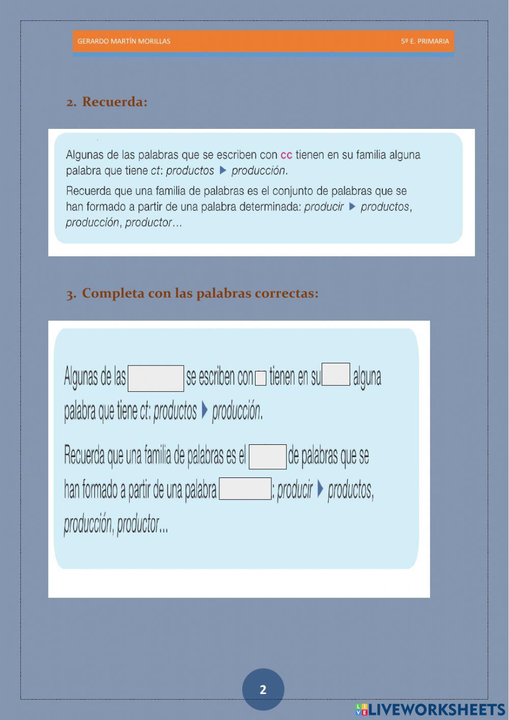 Taller de ortografía. Ficha 8.