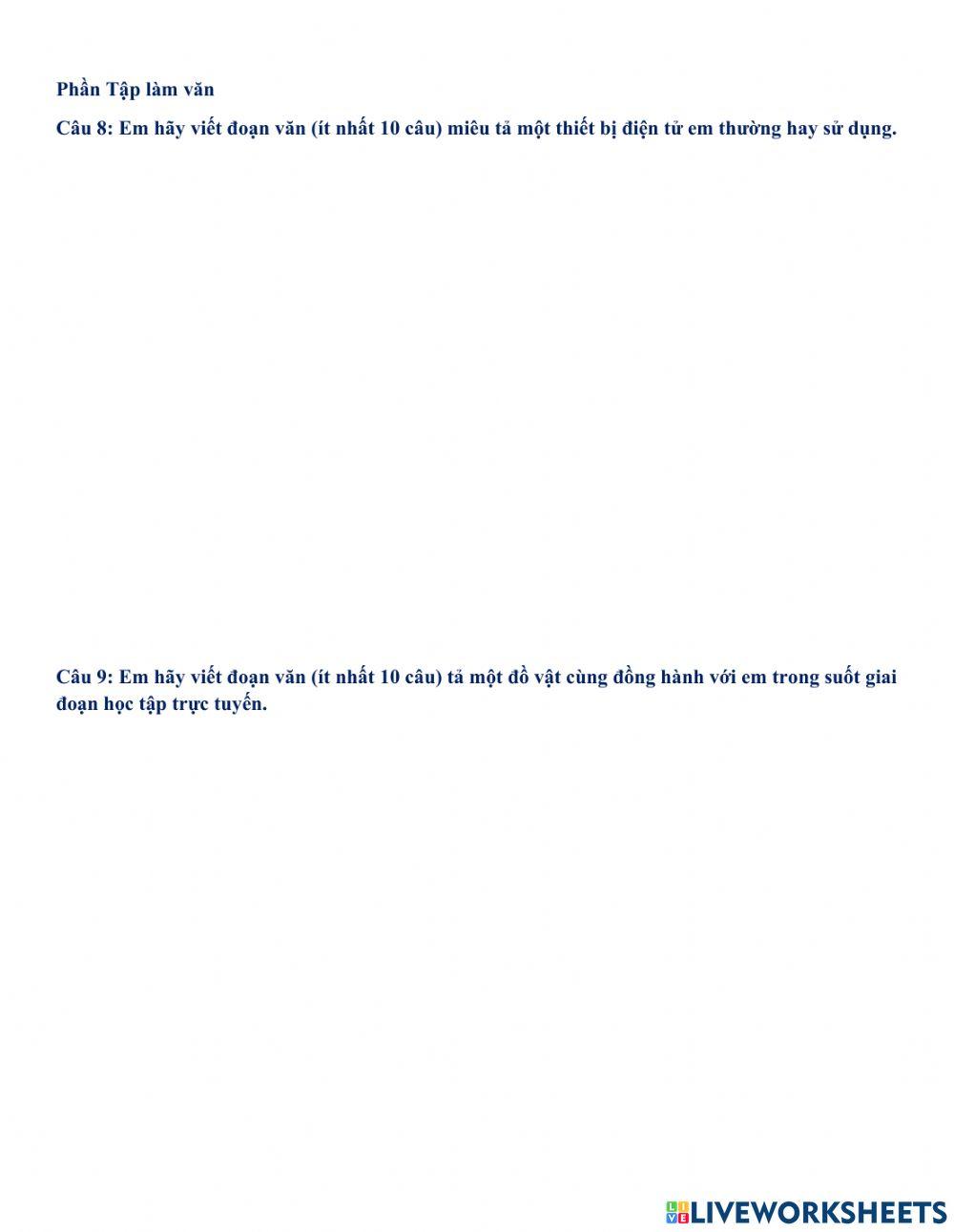 Đề cương ôn tập tiếng việt