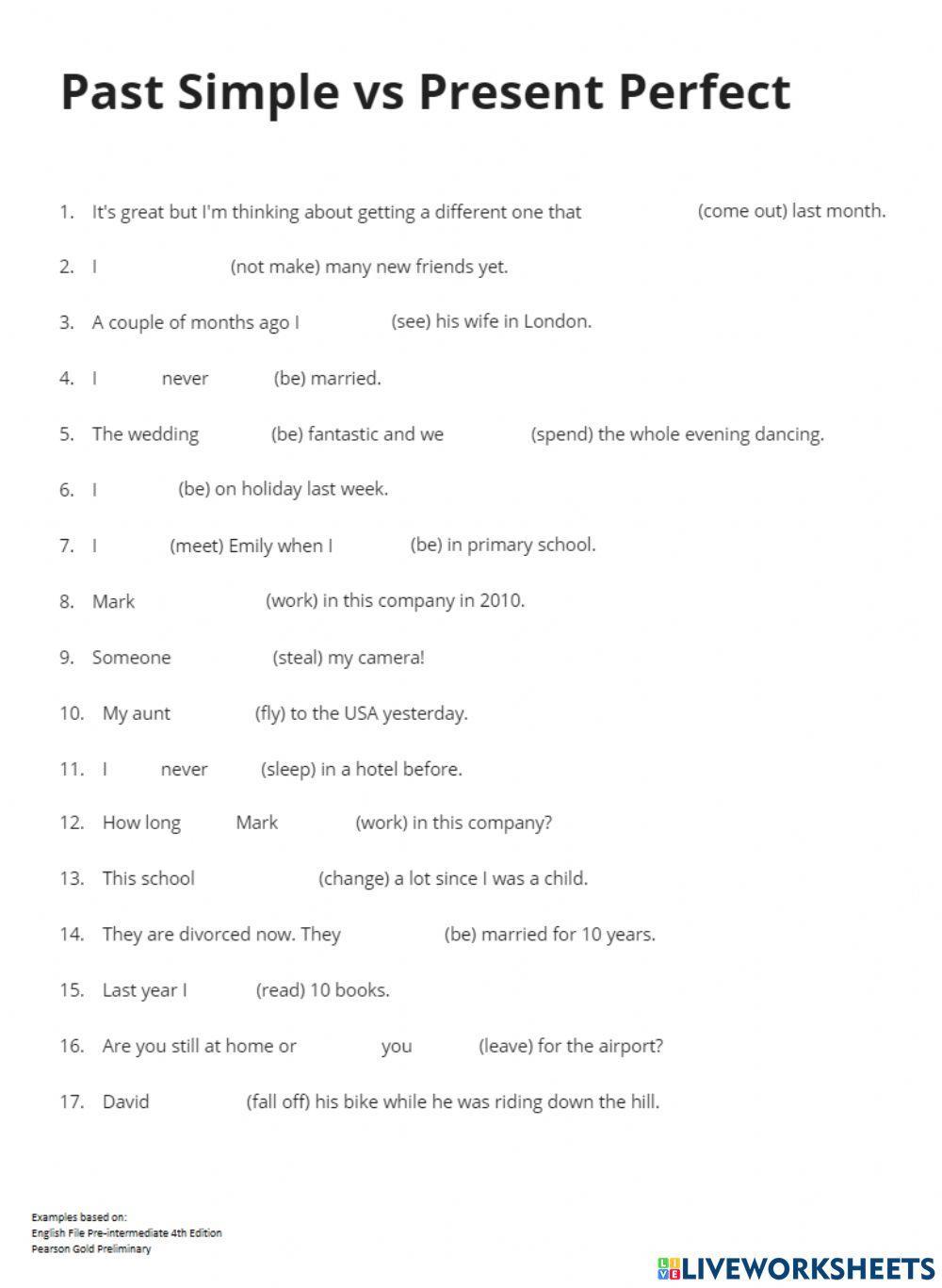 Past Simple vs Present Perfect