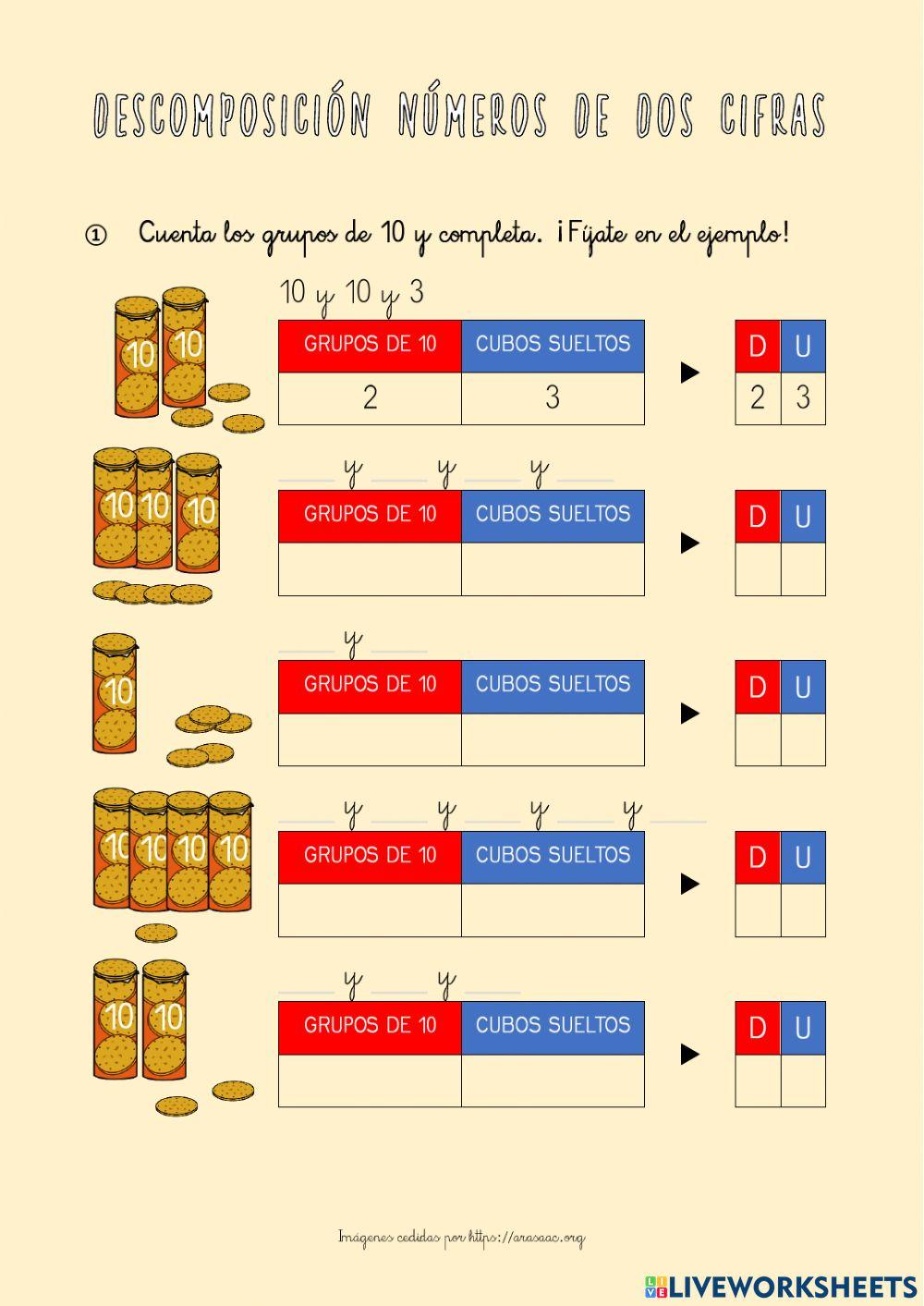 Descomposición números de 2 cifras