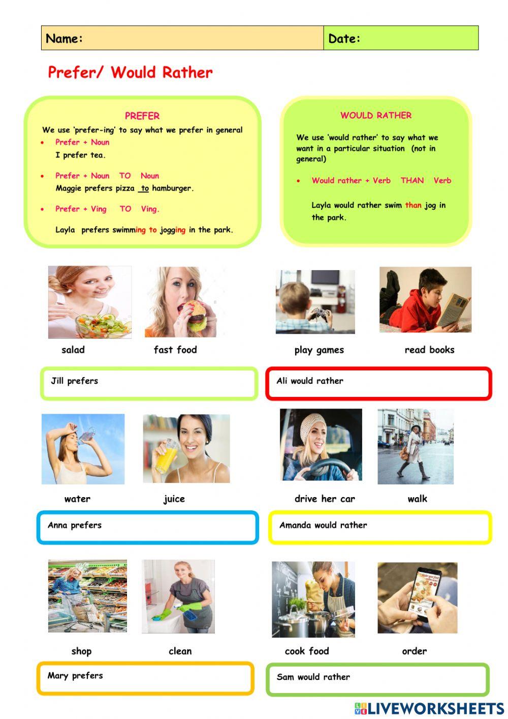 Prefer-would prefer-rather