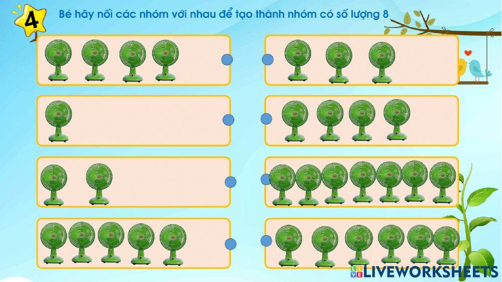 Tách gộp nhóm  có  8 đối tượng