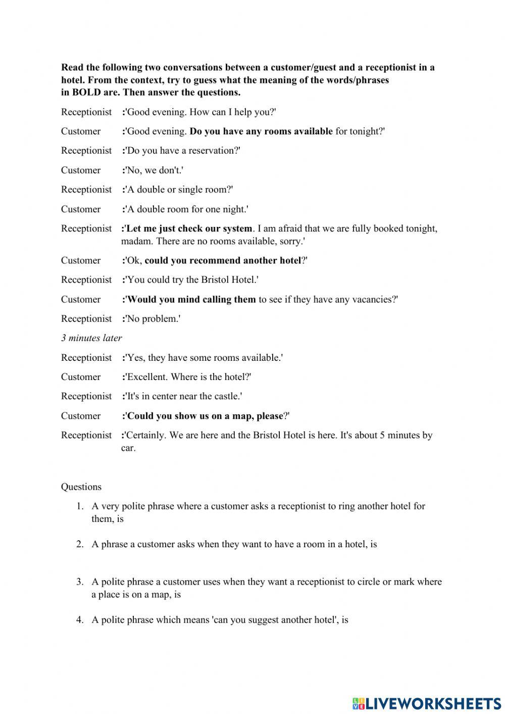 Handling Check In Exercise