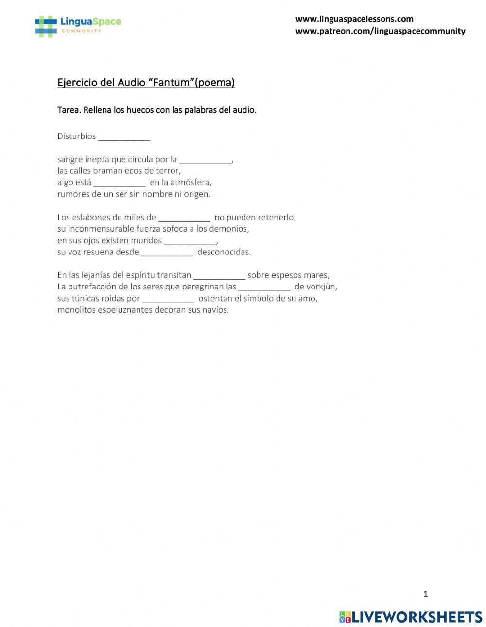 Audio poema fantum experto