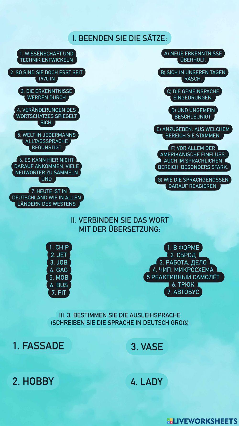 Die Haupttendenzen der Entwicklung