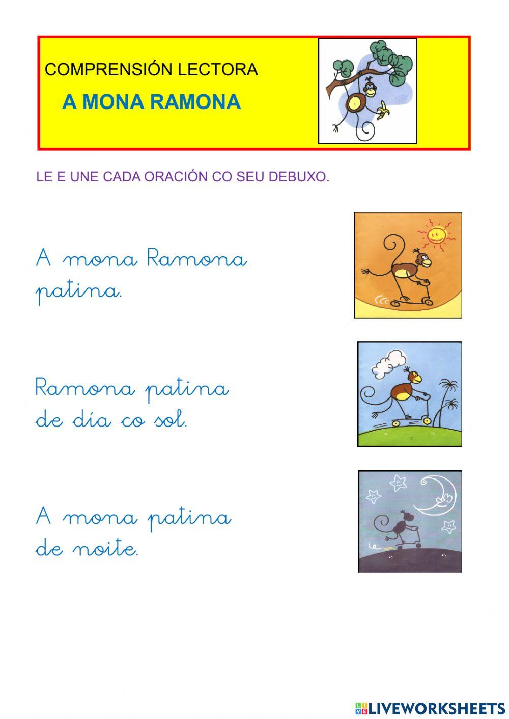 Comprensión lectora A MONA RAMONA