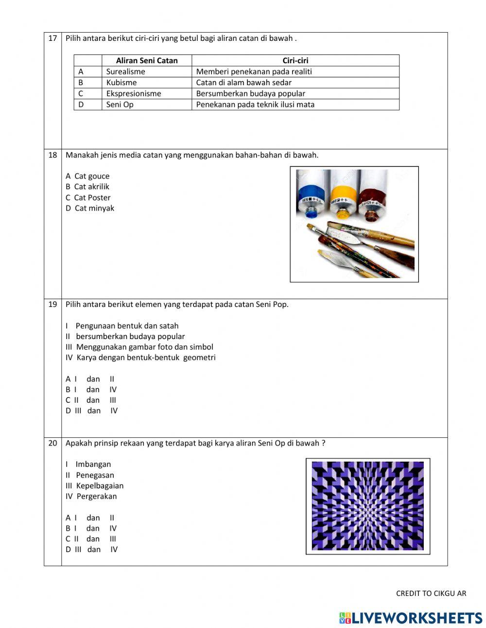 Tingkatan 5 tajuk 3 : Seni  Catan