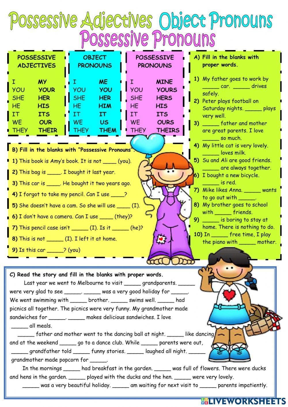 Object Pronouns - Possessive Adjectives - Possessive Pronouns