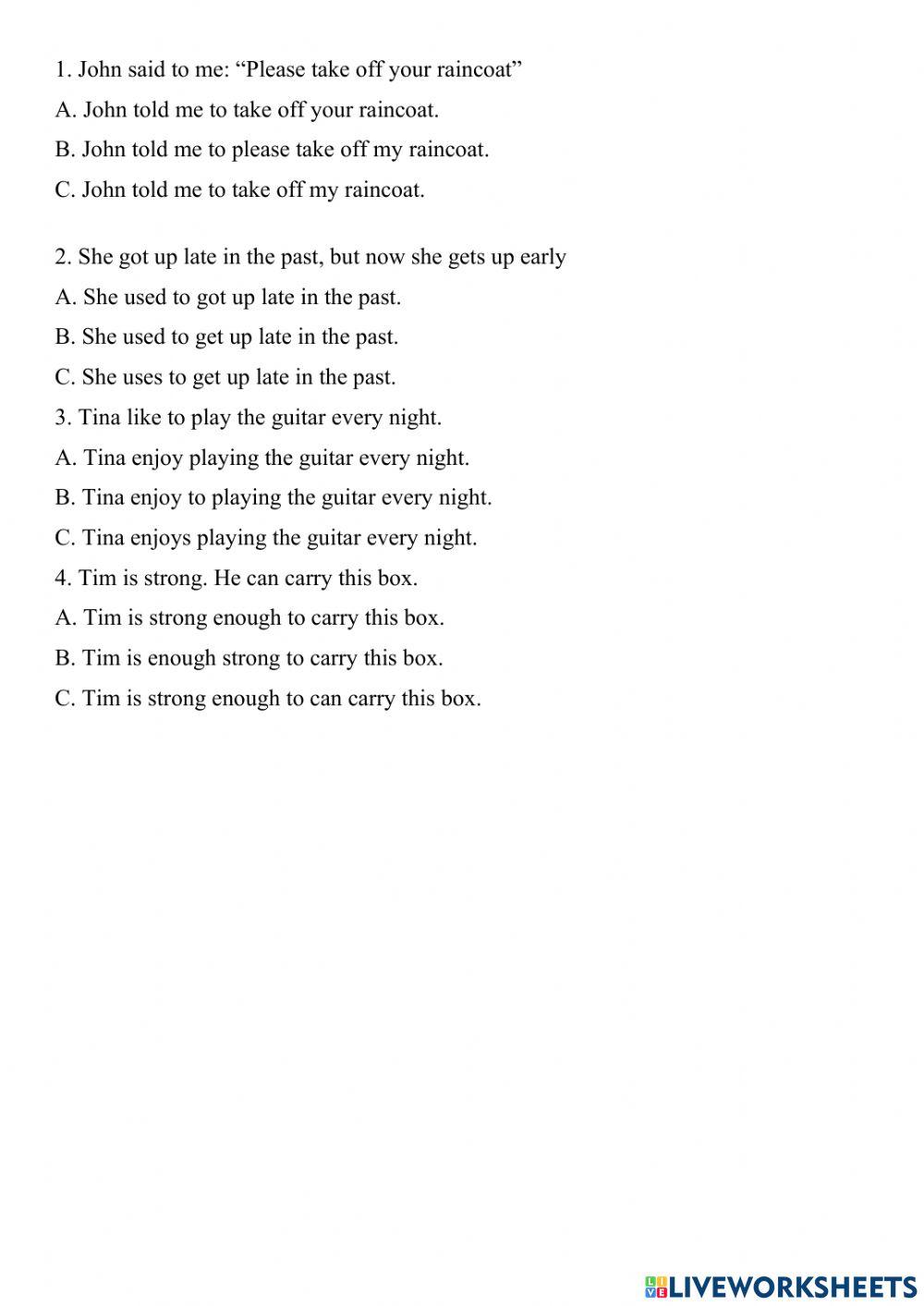 Mid-term test- reading G8