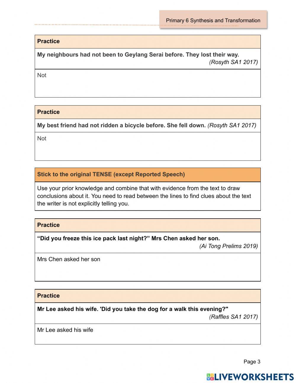 Synthesis and Transformation Practice 1