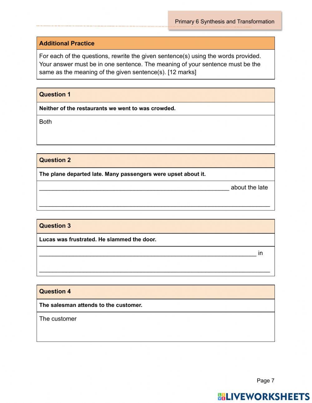 Synthesis and Transformation Practice 1