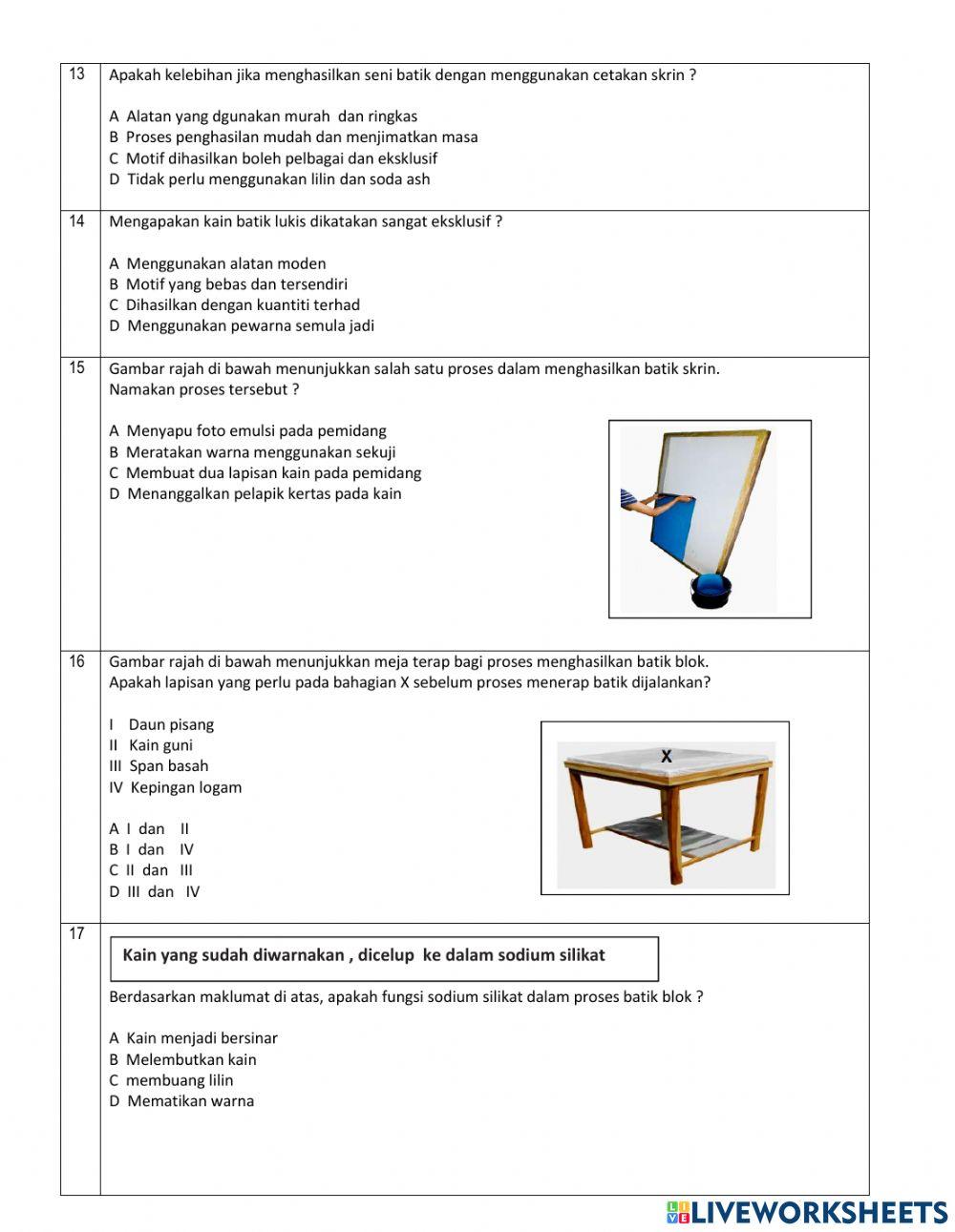 Tingkatan 5 Tajuk 6  :  Seni Batik
