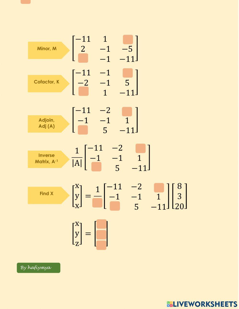 MATRICES DBM10013 online exercise for | Live Worksheets