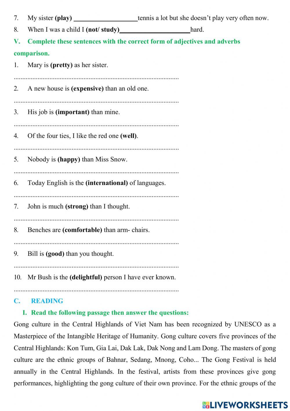 Đề số 1 - đề thi hk 1 - grade 8