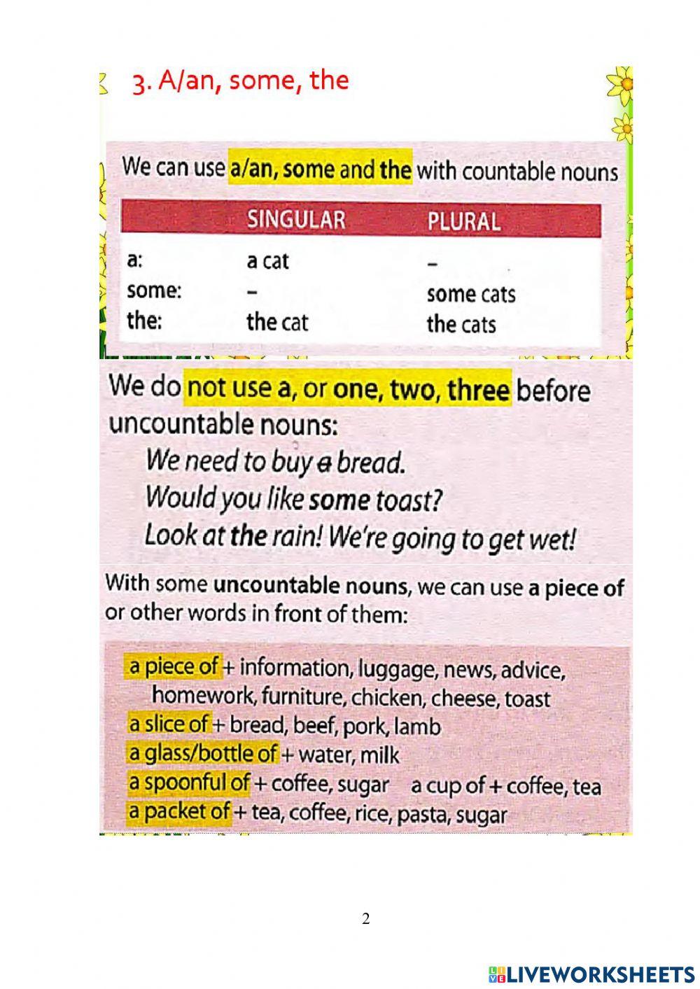 Some, any, no, not, any, much, many