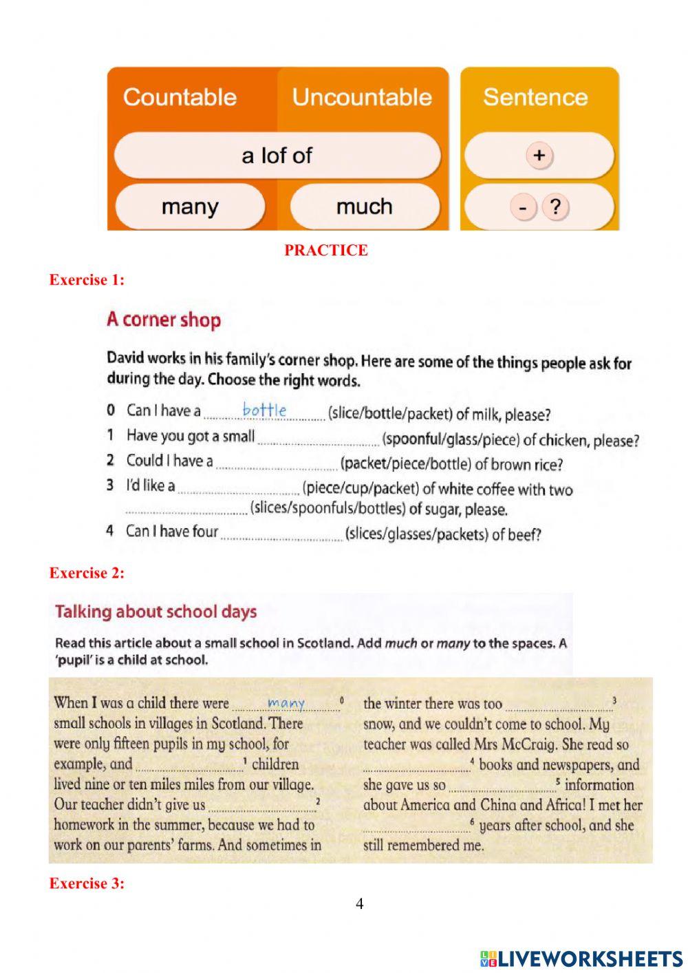 Some, any, no, not, any, much, many