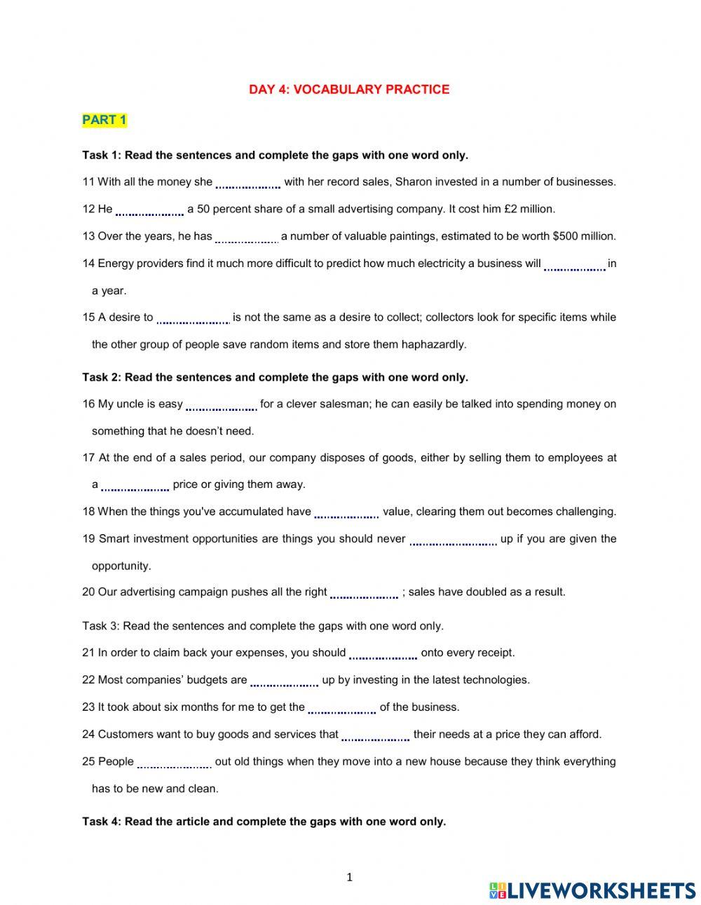 Day 4 Vocab practice