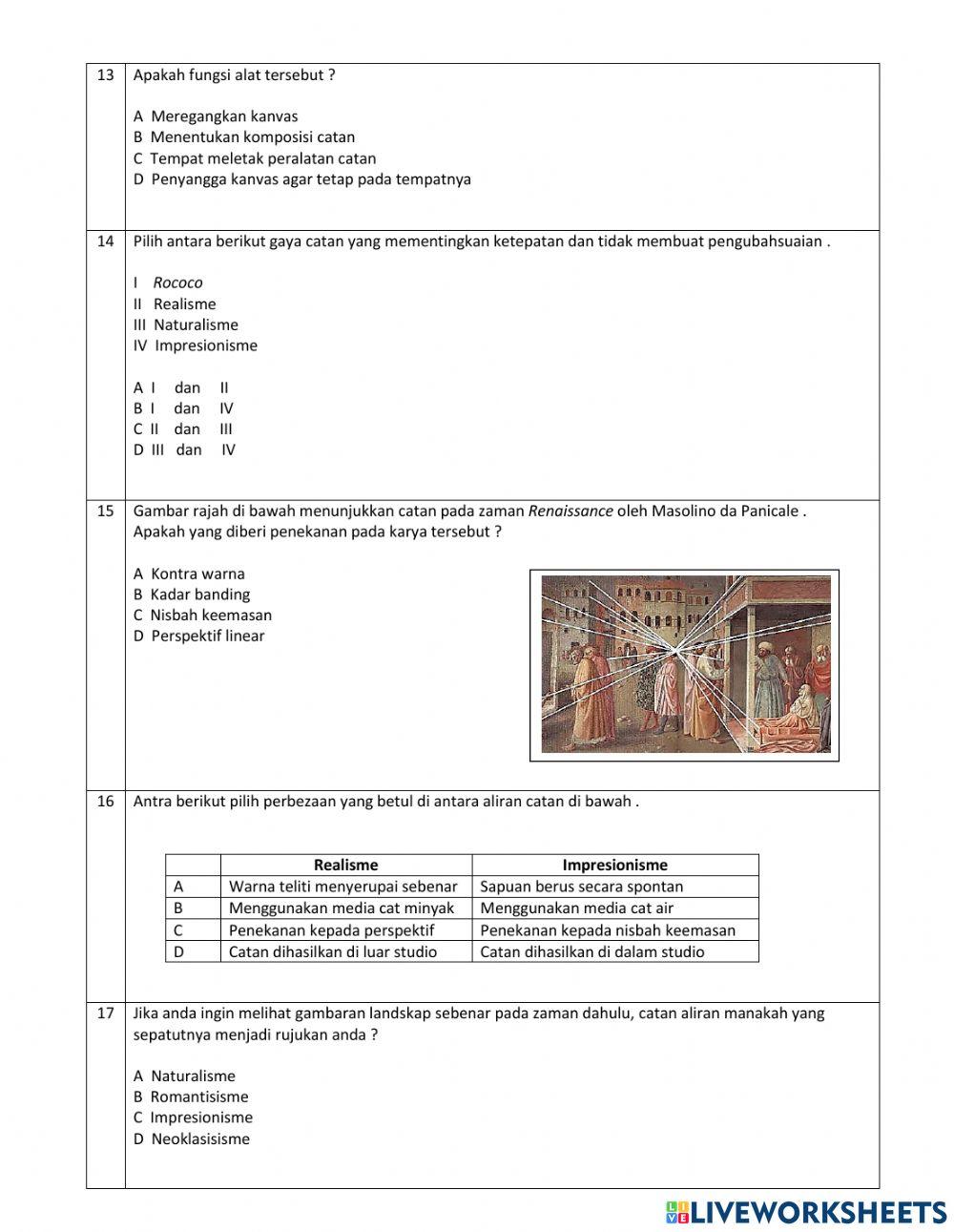 TINGKATAN 4 Tajuk 3 : Seni Catan