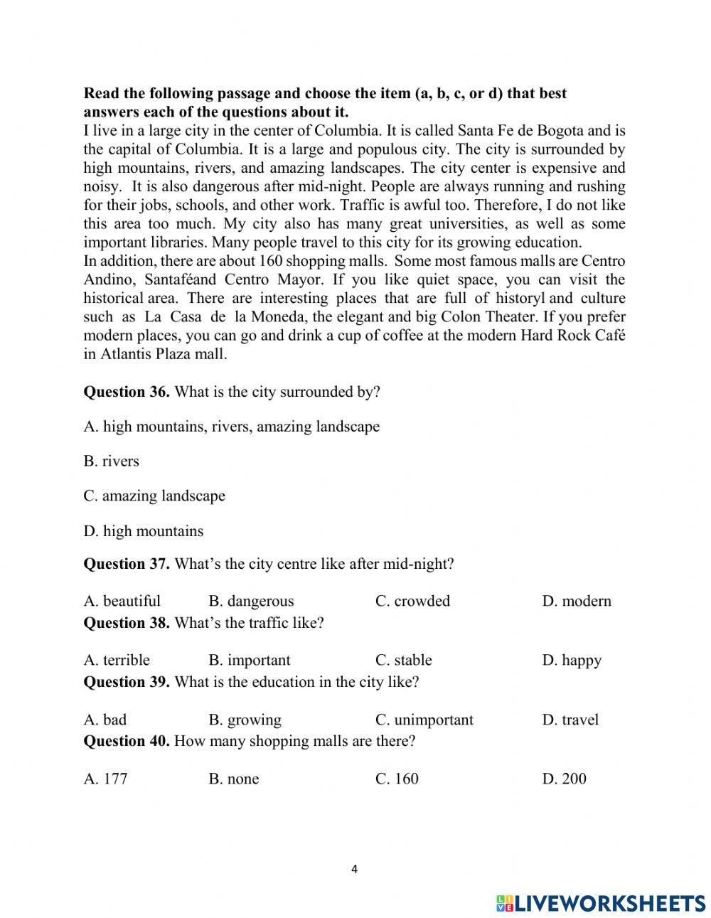 First Semester Test - Grade 6 - Sample 2