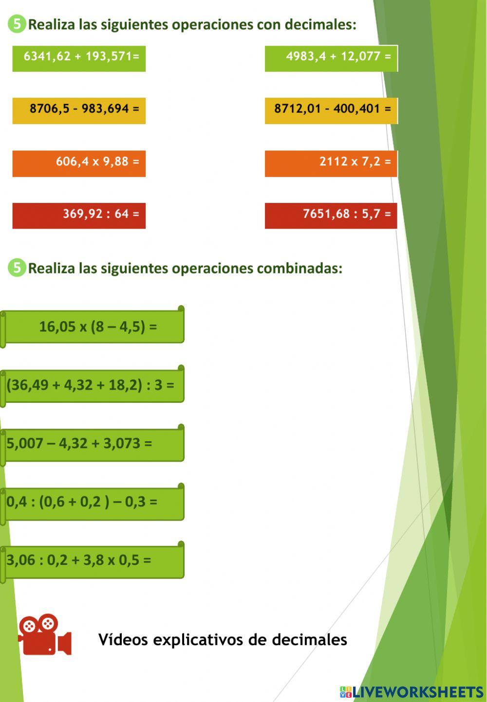 Repaso tema 5 Matemáticas 6º