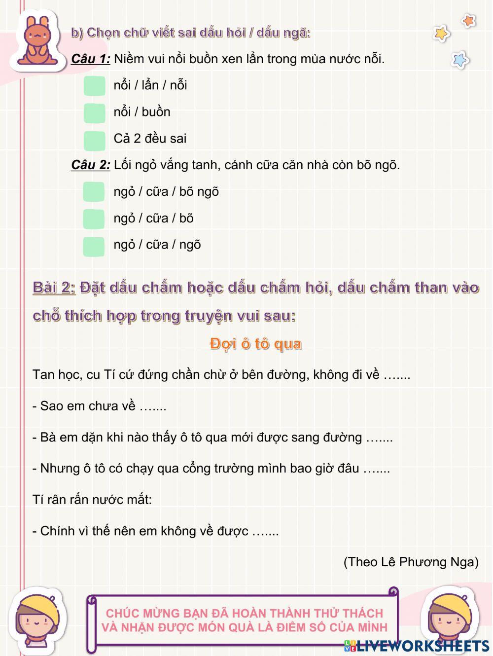 Phiếu bài tập cuối tuần (tuần 28)