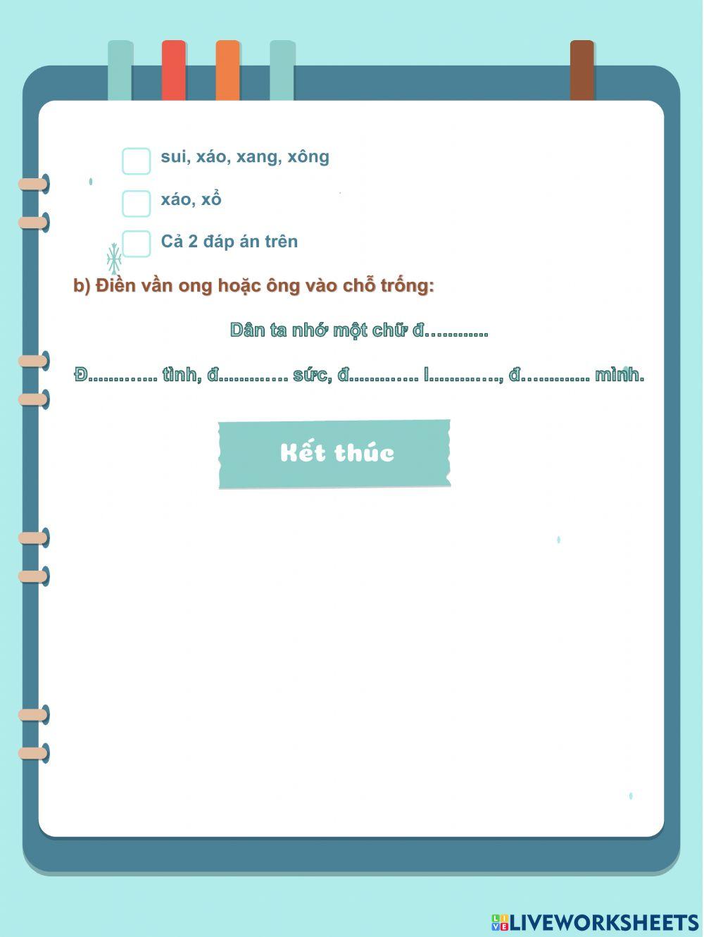 Phiếu bài tập cuối tuần (tuần 33)