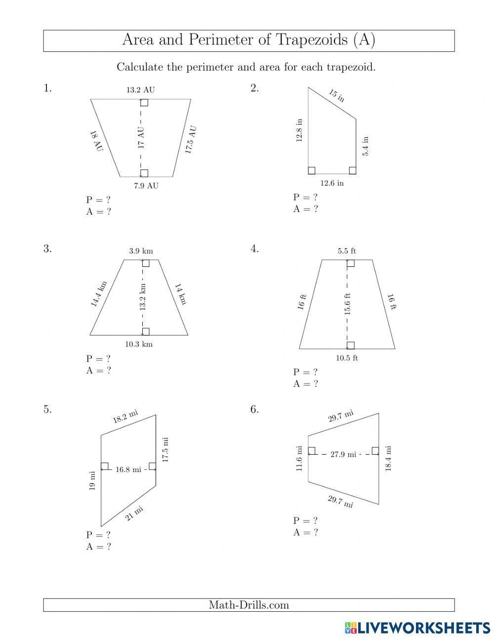 Finding the Area and Perimeter of a Trapezoid