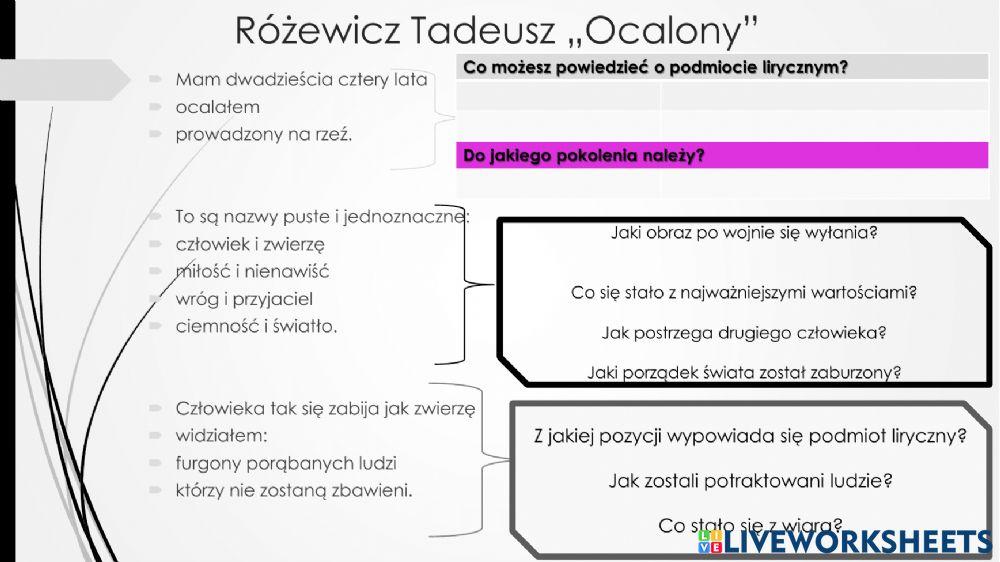 Tadeusz Różewicz -Ocalony-