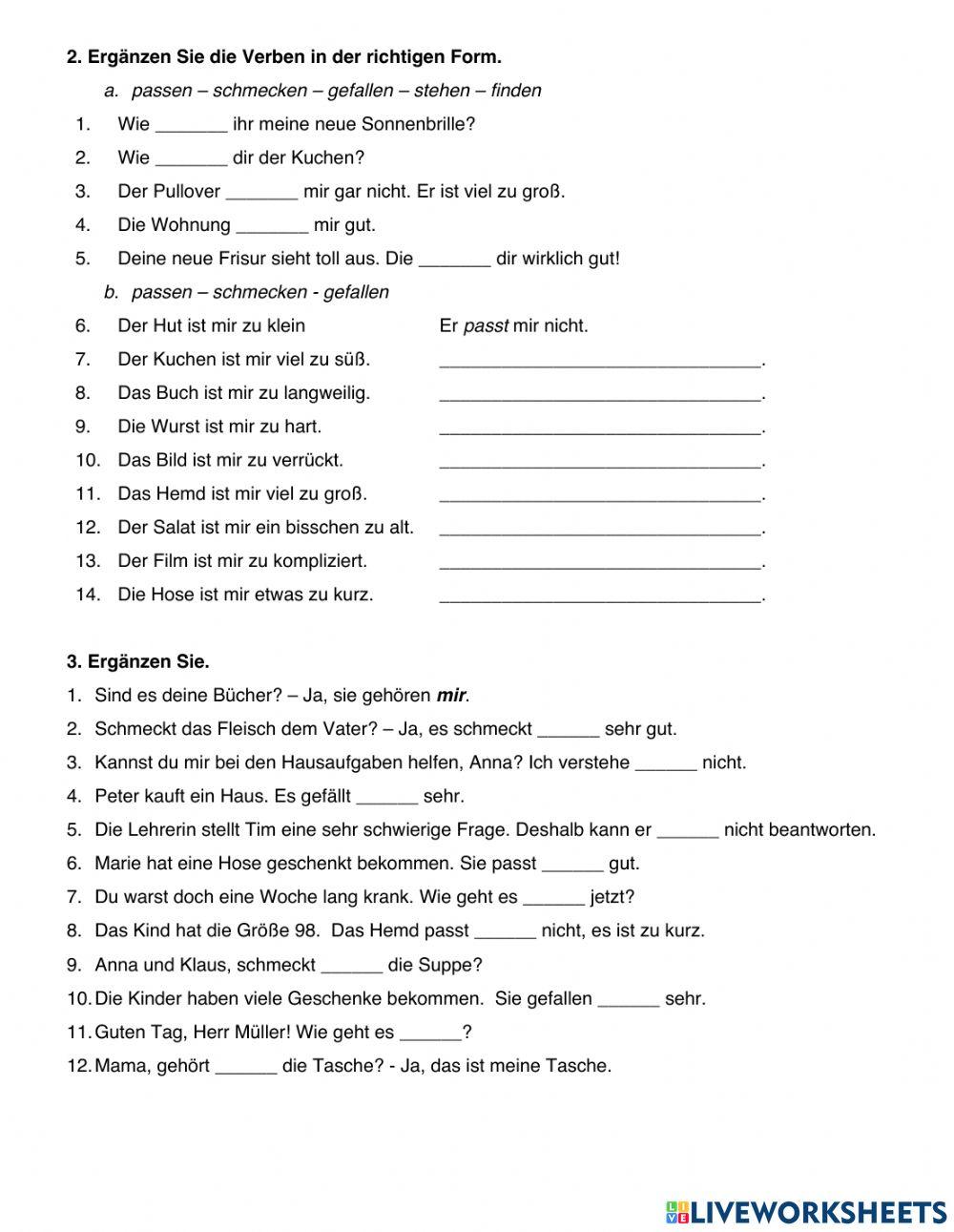 Personalpronomen im Dativ