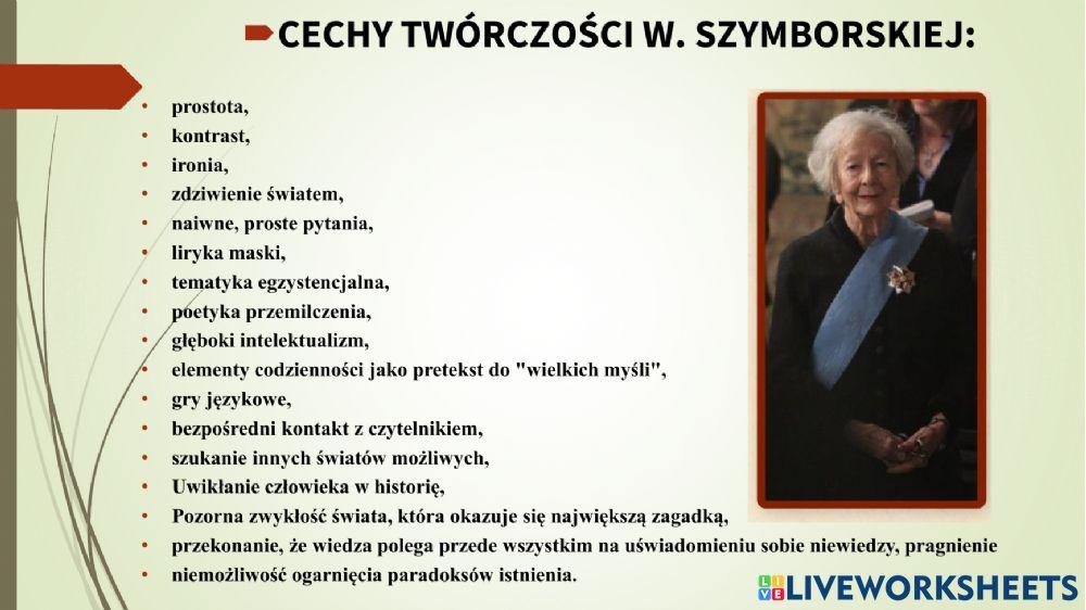 WISŁAWA Szymborska -Koniec i początek-