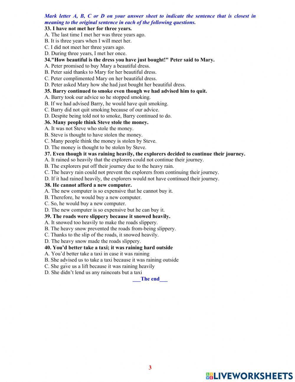 Ôn thi vào 10 -đề 2 40 tn- 20-21